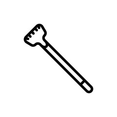 line icon vector makeup Brush icon in flat linear style with white fill and black strokes isolated on white background.