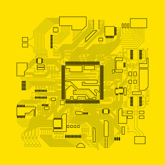 Circuit board. Electronic computer hardware processor technology. Motherboard digital chip. Tech science background. Integrated communication processor. Information engineering motherboard component