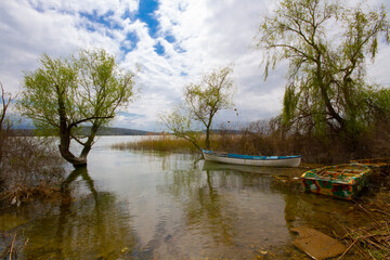 View of Golyazi Village and Uluabat Lake in Bursa, Turkey