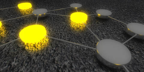 Connection concept digital technology and business network . 3d illustration