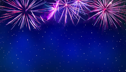 Beautiful Holiday background with Fireworks.