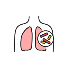 Tuberculosis line color icon. Sign for web page, mobile app