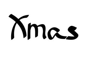 Xmas. Christmas calligraphy lettering design template, vector illustration
