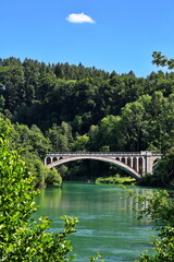 Fototapeta premium Die neue Illerbrücke zwischen Illerbeuren und Lautrach