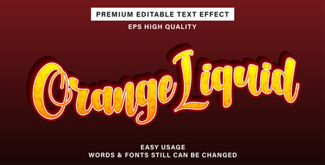 Orange liquid editable text effect