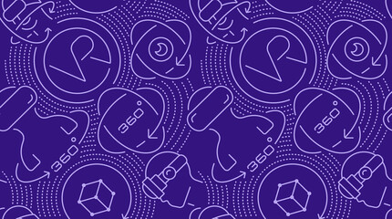 Virtual reality seamless background, line art, this design can be used as a background for a banner or for different kinds of advertisement