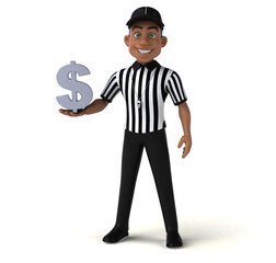 Fun 3D Illustration of an american Referee