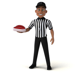 Fun 3D Illustration of an american Referee