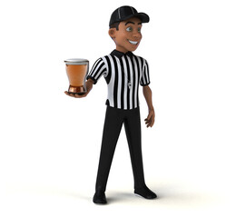 Fun 3D Illustration of an american Referee