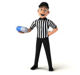 Fun 3D Illustration of an american Referee