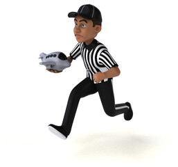 Fun 3D Illustration of an american Referee