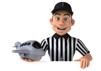 Fun 3D Illustration of an american Referee