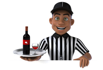 Fun 3D Illustration of an american Referee