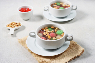 Wedang Ronde, an Javanese traditional dessert made of glutinous rice flour filled with peanut in ginger syrup