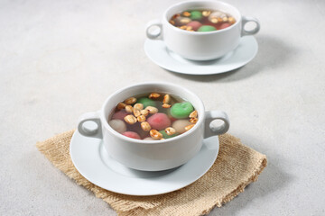 Wedang Ronde, an Javanese traditional dessert made of glutinous rice flour filled with peanut in ginger syrup