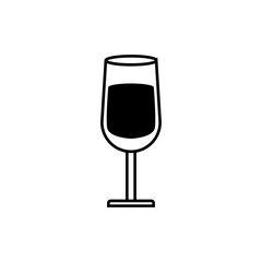 Christmas Wine Glass Icon Vector Flat Background