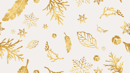 Golden Happy Holidays Seamless pattern vector. Happy New year 2021 background. Happy Winter patterns design concept for fabric, cover, invitation card, website banner, social media story and post.