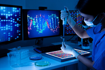 Illustration from research for genomic medicine or gene therapy.