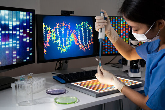 Illustration from research for genomic medicine or gene therapy.