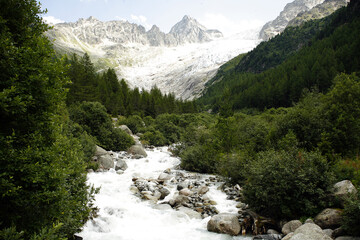 lengua glaciar en la monta&ntilde;a 