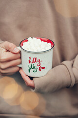 Christmas time. Marshmallow cup i