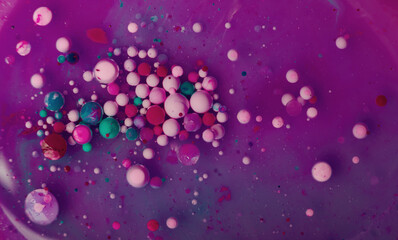 Abstract blurred background with colorful gradient colors. Oil drops in water abstract psychedelic image pattern.