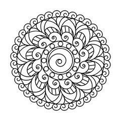 Swirl infinity circle vector mandala coloring book