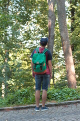 hiking in the forest