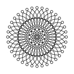 Sacred geometry flower of life circle vector mandala coloring book