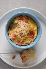 Macaroni schotel or macaroni casserole or especially known as a staple in northern European home cooking. It is a dish of cooked macaroni and a mixture of egg, carrot and milk with meat and cheese.
