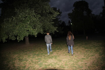 Fototapeta premium couple walking in the park