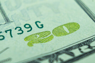 20 twenty American dollars. U.S. National Bank banknote