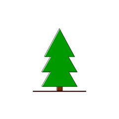 Christmas tree icon, isolated Xmas fir symbol, graphic design template, vector illustration