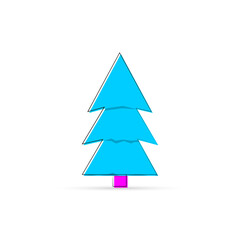 Fototapeta premium Christmas tree icon, isolated Xmas fir symbol, graphic design template, vector illustration