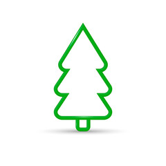 Fototapeta premium Christmas tree icon, isolated Xmas fir symbol, graphic design template, vector illustration