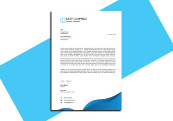 Blue corporate letterhead simple design 