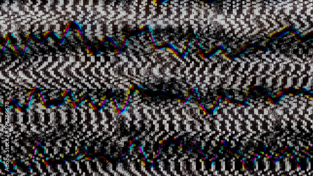 Poster noise grunge rgb waves and pixels damage distorted no signal abstract background