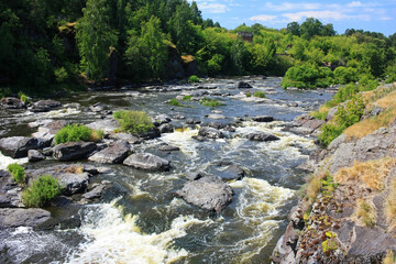 Large stones in the mountain river