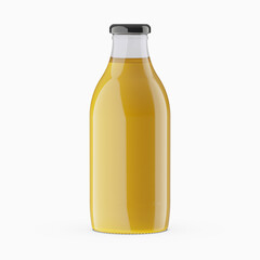 Glass Orange Juice Bottle Mockup