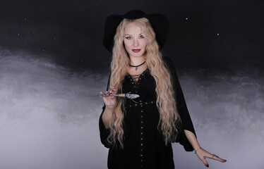 portrait of a woman with magic wand