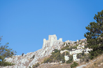 medieval castle ruins, Rocca Calascio , Abruzzo, Italy