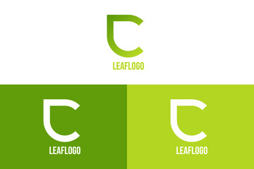 Leaf and C letter logo illustration design
