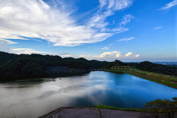 城山湖の風景