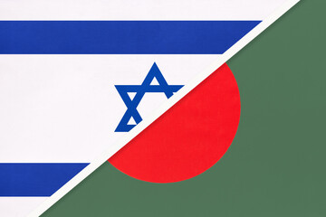 Israel and Bangladesh, symbol of national flags from textile.