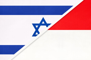 Israel and Indonesia, symbol of national flags from textile.