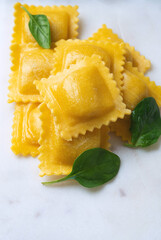 Traditional italian pasta ravioli