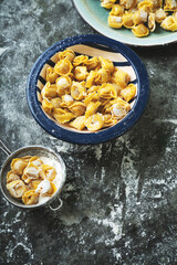 Raw Uncooked Cappelletti with flour