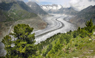 lengua glaciar en la montaña 