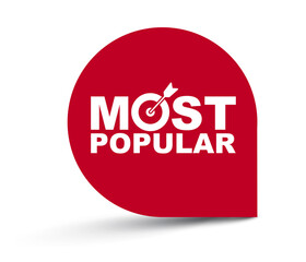 red vector illustration banner most popular