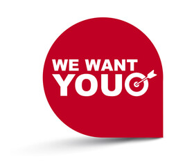 red vector illustration banner we want you